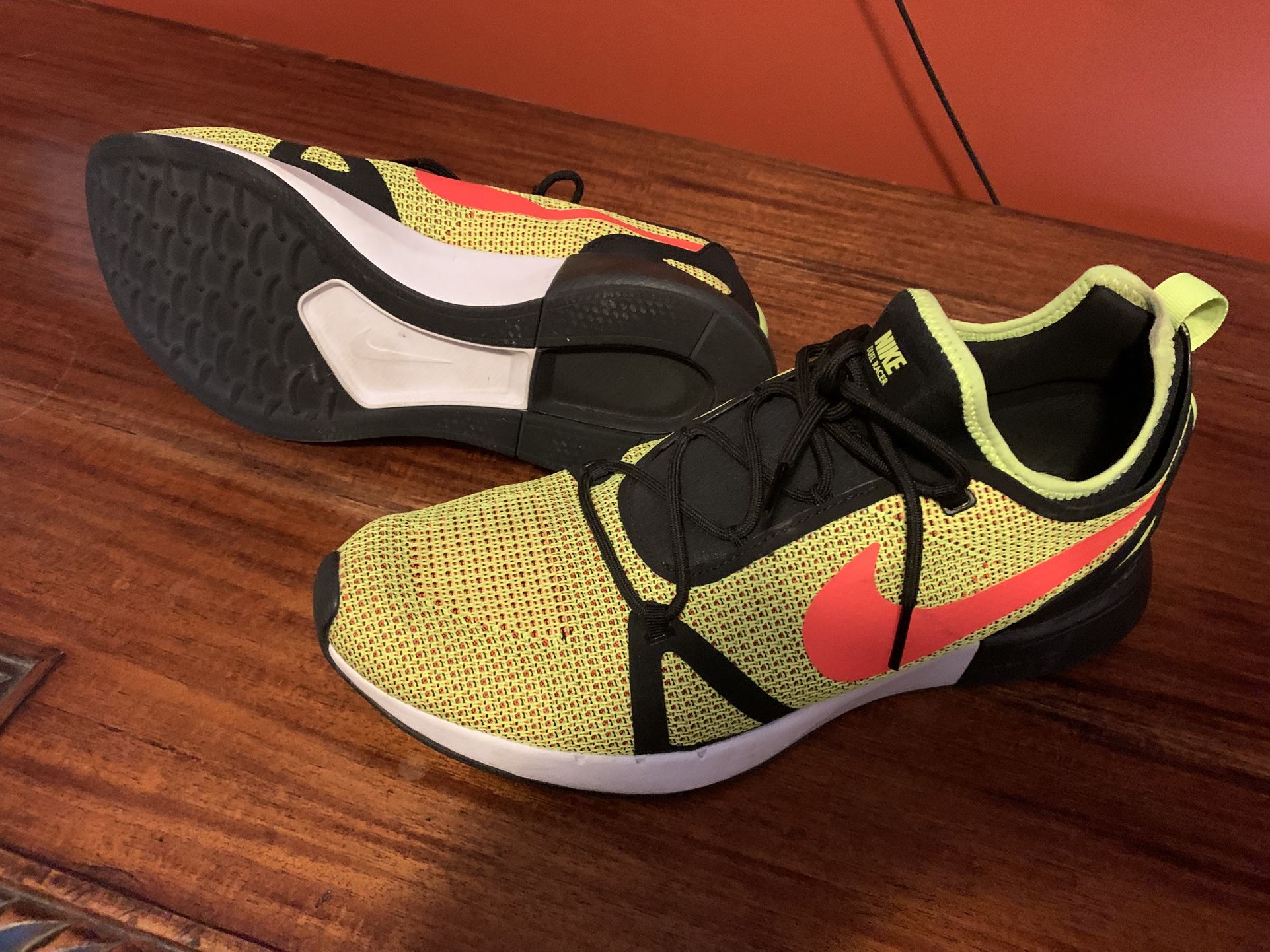 Men’s Nike Duel Racer Volt Sneakers Size 12.5, Bright Crimson Colors Worn Once