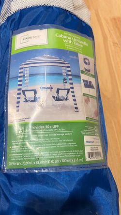 6ft square cabana umbrella with table
