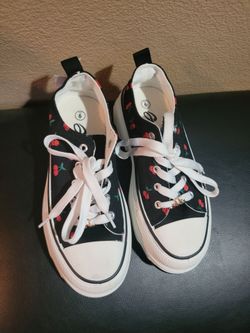 Cherry Converse Style Shoes, size 6