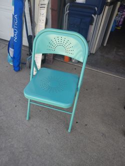 Metallic Light Blue folding Chairs 21 Total