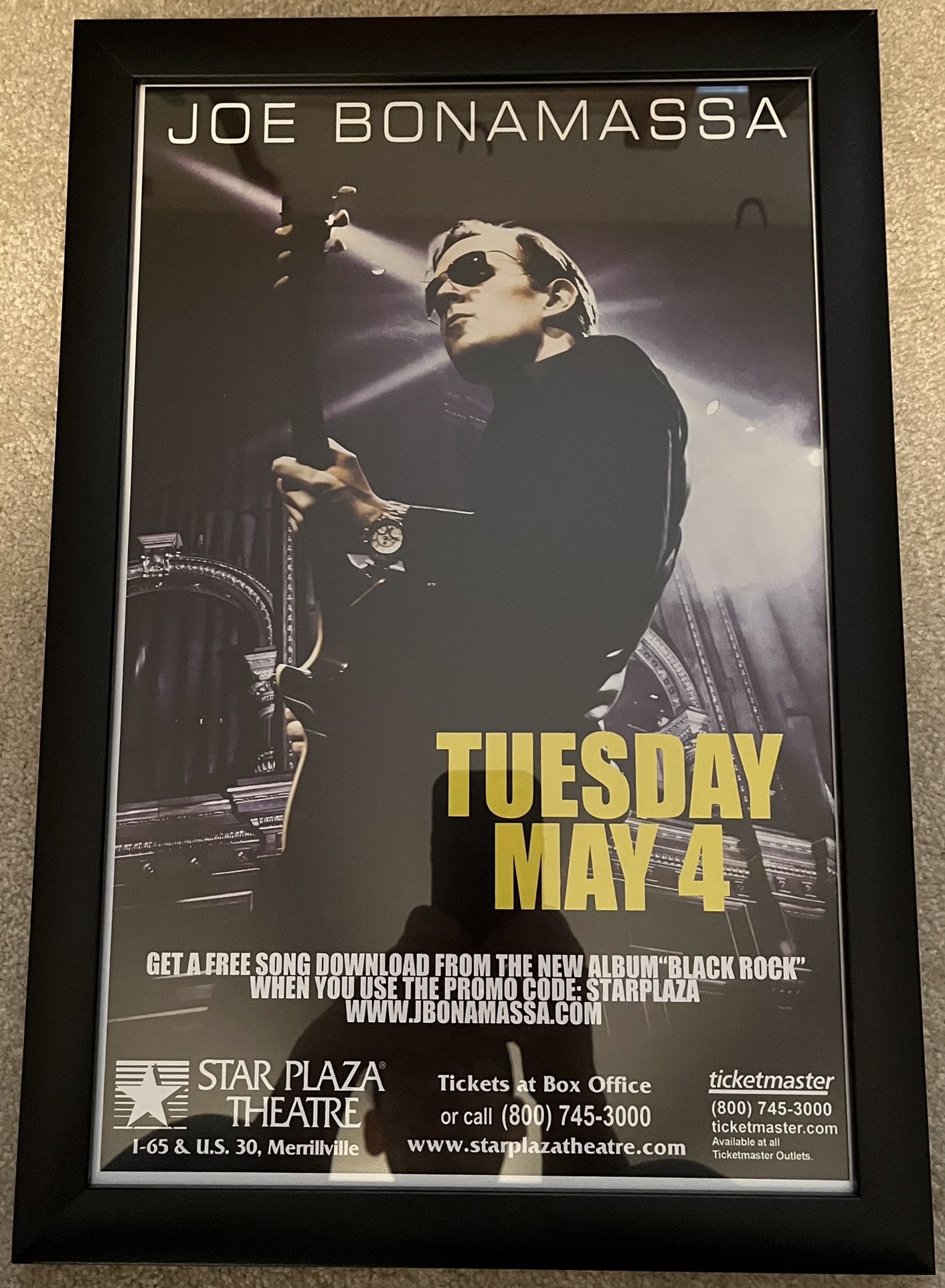 JOE BONAMASSA LIVE TOUR POSTER MINT CONDITION