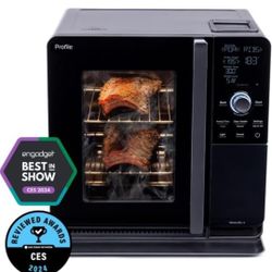 GE Profile™ Smart Indoor Pellet Smoker, with Active Smoke Filtration, 5 Smoke Control Settings, WiFi Connected, Electric, Countertop BBQ Appliance, Bl