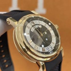 (600$)Breguet Marine Big Date Rose Gold Black Rubber Strap