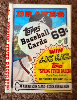 1988 Topps Baseball Unopened Cello Pack TOM GLAVINE RC On Top