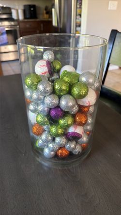 Halloween Glitter Mini Ornament Ball Set
