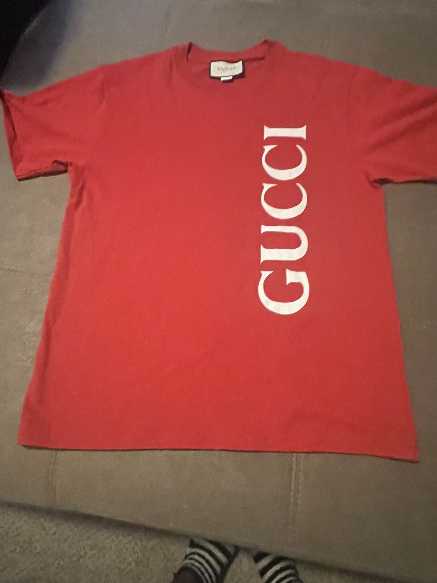 large red gucci shirt