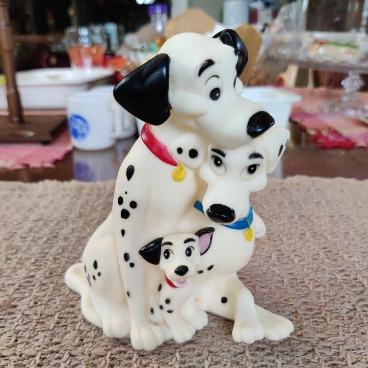 Vintage Disney 101 Dalmatians Hapiness Express Coin Bank Plastic 6" tall

