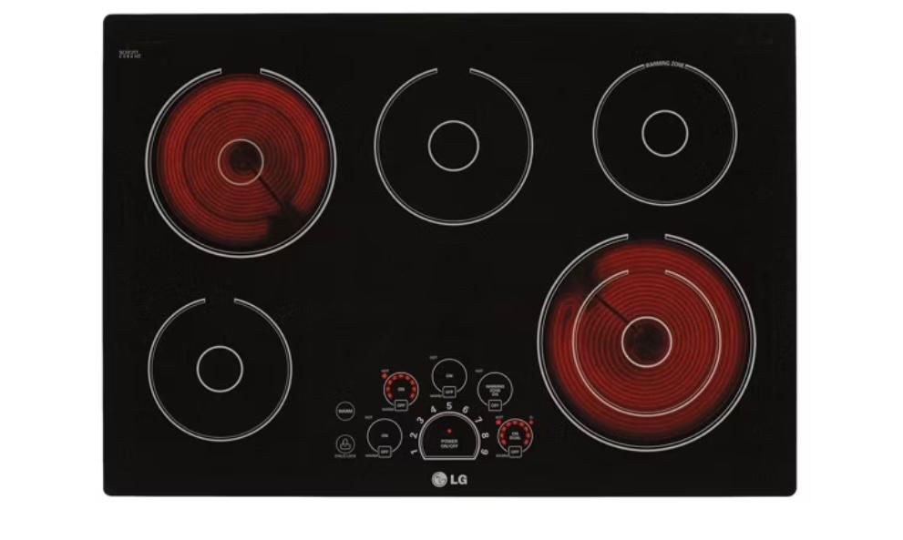 New 30 Inch Electric Cooktop with 5 Burners - Black Ceramic brand LG