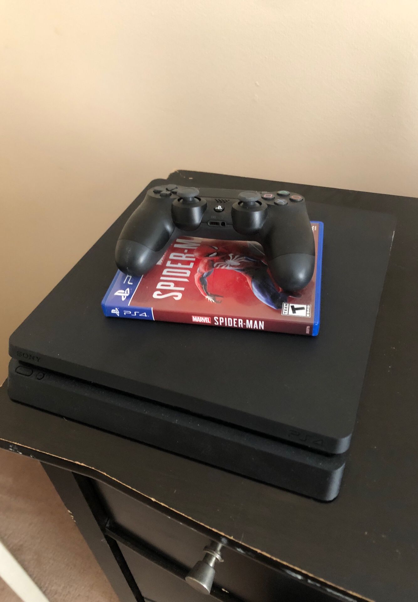PS4 with spider man game. Play Station 4