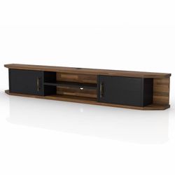 Floating TV Console black & wood