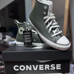 BN 6.5y Converse Leather Lined Utility High Top S