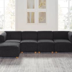 Oversized Modular Sectional Sofa, L Shaped Sectional Couches for Living Room, 5 Seats Modular Sofa with Reversible Chaises
