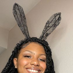 Lace Bunny Ears Headband Black Sexy Hair Band Rabbit Ears