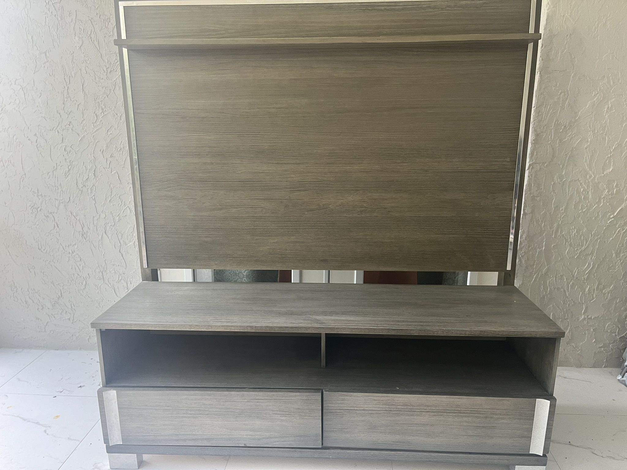 TV Stand With 2 Large Storage Drawers 