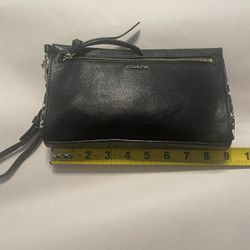 Coach Leather Madison  Large WRISTLET embossed python sides Black/white 