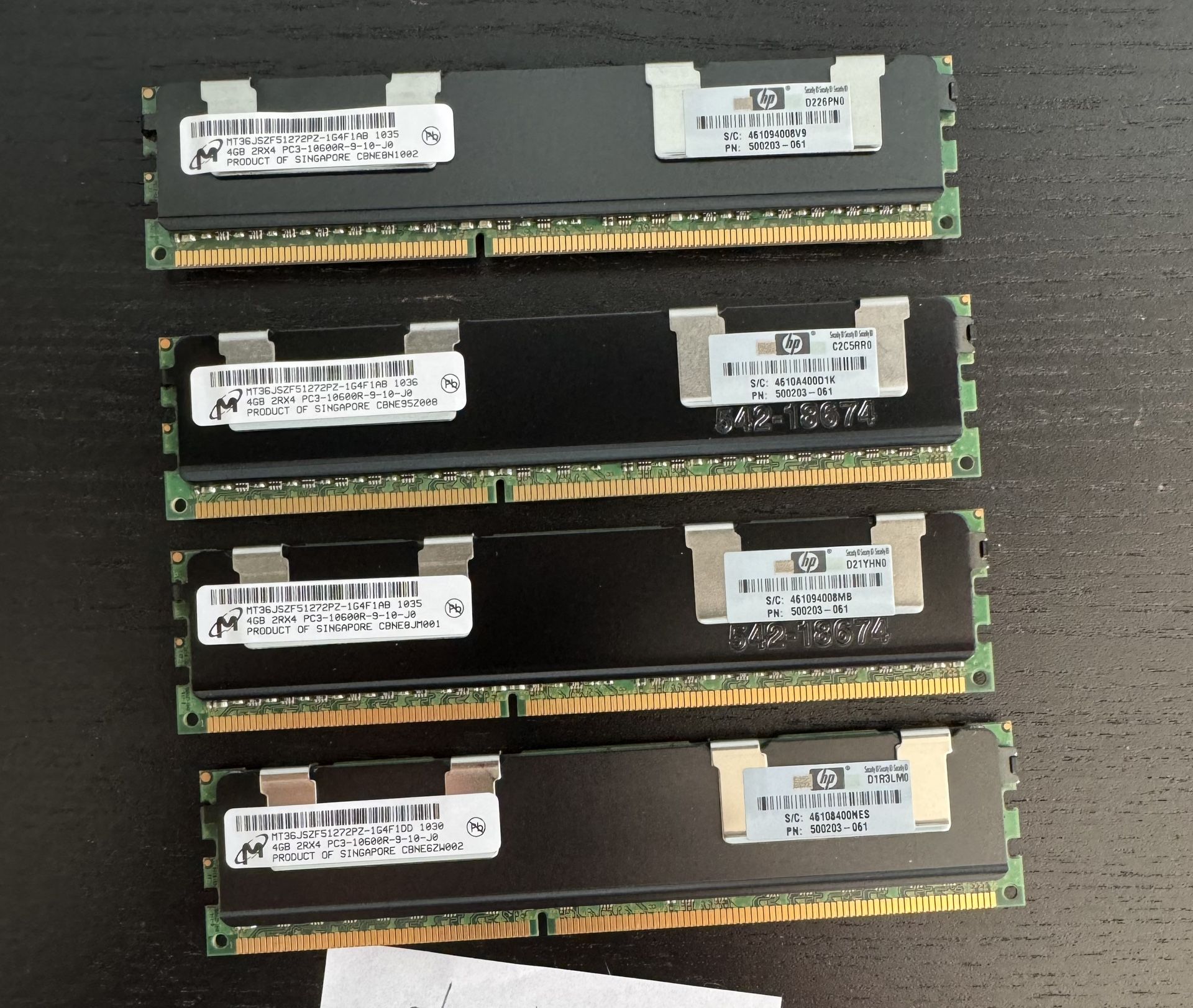 16GB DDR3 1333Mhz HP Ram