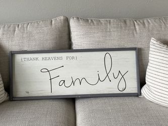 New!! Gray Framed Wood Sign