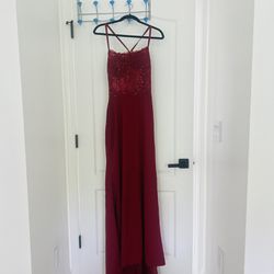 Elegant Backless Red Wine Prom Dress/ Formal Dress - Brand New Unworn (not once