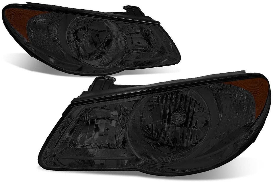 Hyundai Elantra 07-09 Smoked Amber headlights   Faros delanteros ámbar ahumado Hyundai Elantra 07-09