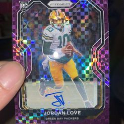Jordan Love Purple Pierre 10/49 Jersey Match