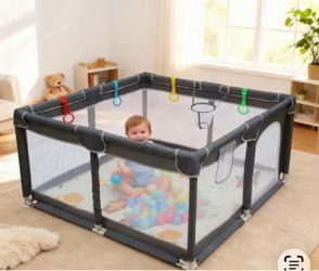 21.65in high removable enclosures for indoor and outdoor baby playpin with zipper gate mat