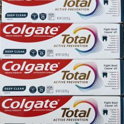 NEW Set of 6 Colgate Total Active Prevention Deep Clean Toothpaste 3.3 oz. Retail Value $20  Fights Gingivitis, Plaque, Tartar, Cavities, Sensitivity,