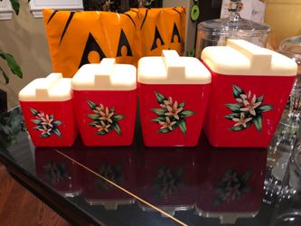 Vintage Burrite Kitchen Canister Set