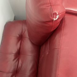 Red Sofa & Love Seat & Ottoman