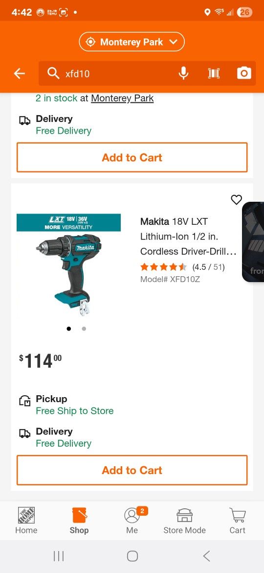 Makita
18V LXT Lithium-Ion 1/2 in. Cordless Driver-Drill (Tool-Only)