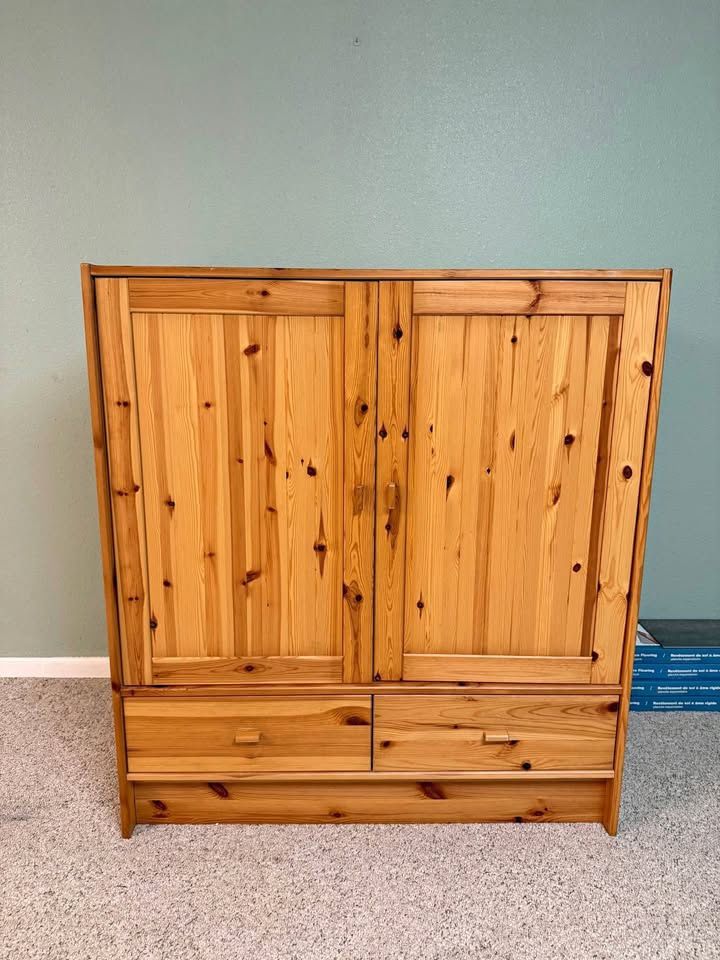 IKEA Solid Pine TV / Stereo Hutch Cabinet