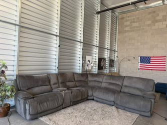 Dark gray power recliners sectional- free delivery
