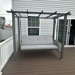 Patio Porch Gazebo Swing with Cushion, Curtain - Package Box Available