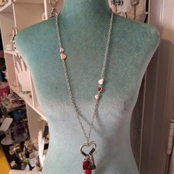 Heart Pendant Long Necklace 