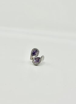 Elegant Amethyst Double Pear Ring