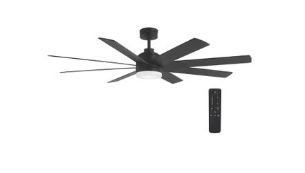 Celene II 62'' Indoor/Outdoor Matte Black DC Motor Ceiling Fan with Adjustable Whit LED w/ Remote
