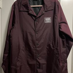 Vans Men’s Maroon Windbreaker Size Mes