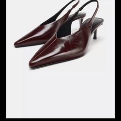 Brand New Zara Leather Slingbacks Size 6