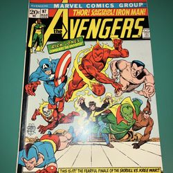 1972 🗝️ Bronze Age Avengers #97 Comic Book 