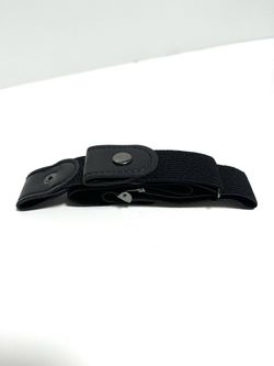 Two Loop No Buckle Black Elastic Belt
