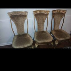 6 Wrought Iron Dining Room Chairs  (SET)