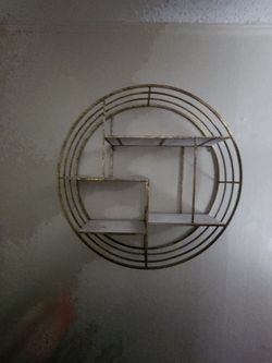 Gold frame wall shelf