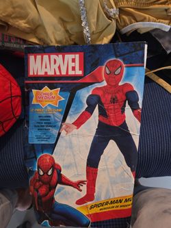 Spiderman mask and muscle costume