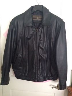 Black leather jacket size L
