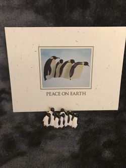 Penguin Enameled Jewelry Pin & Card