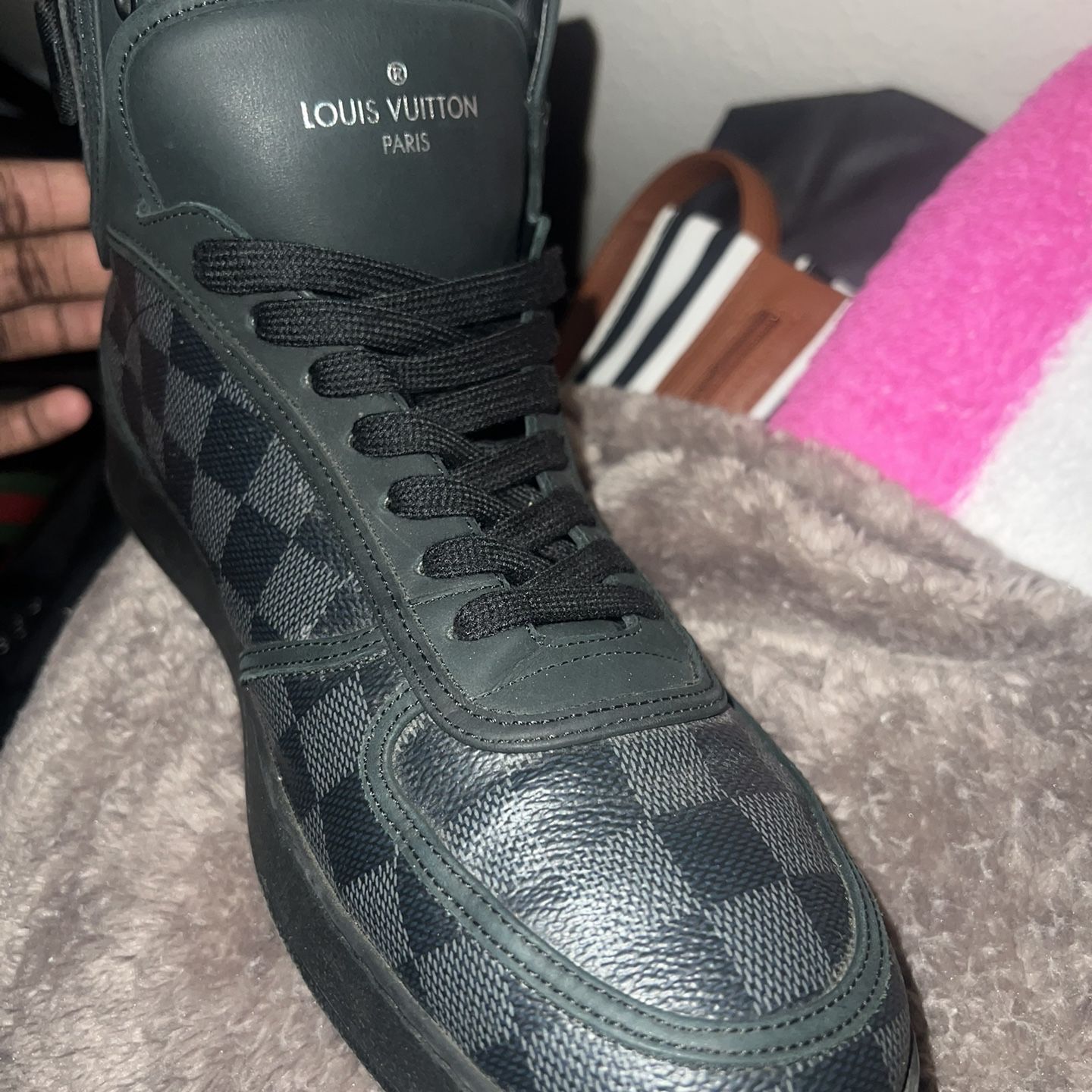 Louis Vuitton Monogram Rivoli Sneaker Boot, Black, 07.0