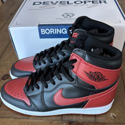 Jordan 1 High 85 Bred Custom By DB Mens Size 9
