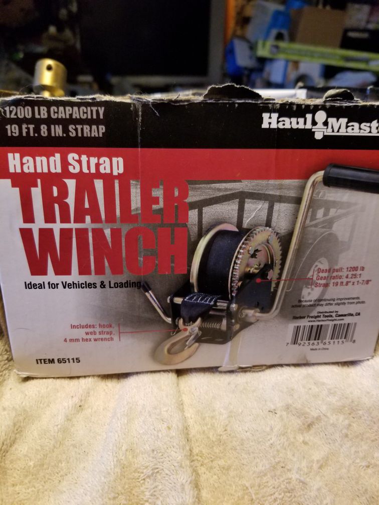 Trailer strap winch, new