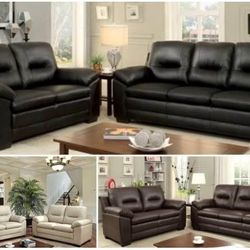 PLUSH LEATHER SOFA & LOVE SEATS !! SOFA’S $640/LOVESEAT’S $540!!
