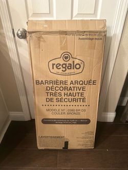 New Regalo Extra Tall Decorative Arched Baby Gate Bronze - 36 inch