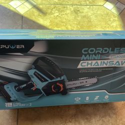 PTLPUWER Mini Chainsaw Cordless 6" 950W Brushless Motor, 2 Batteries (Battery-Powered)